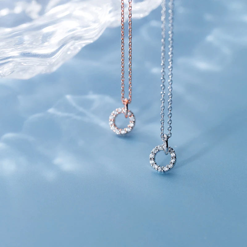 Collar Modian de doble circonita cúbica transparente para mujer, cadena de plata de ley 925 auténtica en color dorado, joyería fina para mujer.