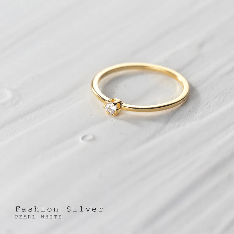 Anillo de dedo Modian de plata de ley 925 con circonita cúbica transparente luminosa y apilable para mujer, joyería fina de moda para fiestas