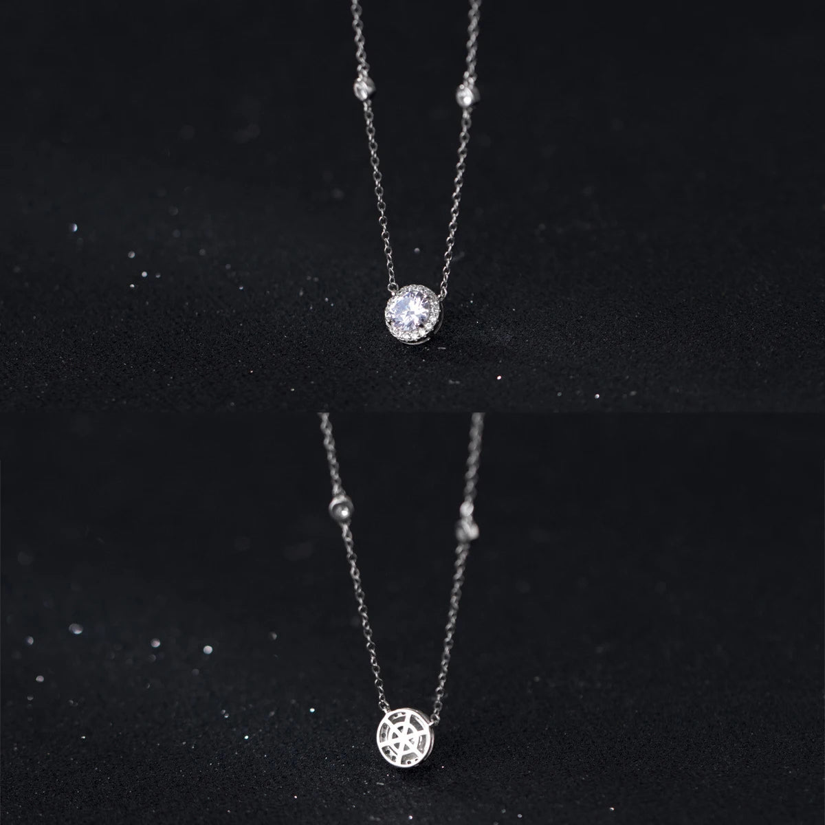 Collares MODIAN de plata de ley 925 con colgante de circonita cúbica redonda brillante de lujo, cadena de eslabones para boda, joyería fina para mujer, regalos.
