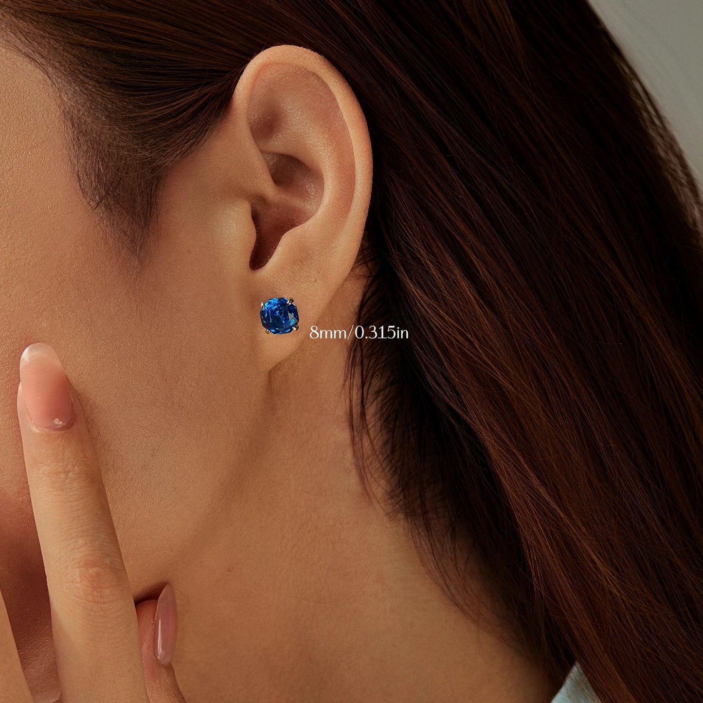 MODIAN 925 Sterling Silver High-end Unisex Royal Blue Rose Cut CZ Octagon Stud Earrings For Women And Men Fine Jewelry