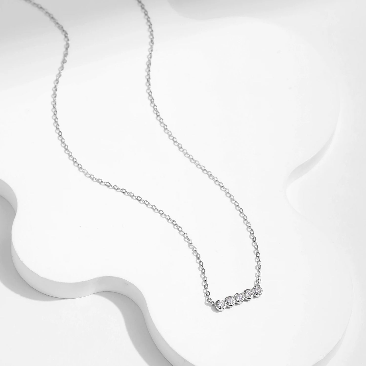Collar con colgante apilable de moissanita de color D de MODIAN, plata de ley 925, cadena de eslabones con diamantes de laboratorio, joyería para mujer, regalo de lujo
