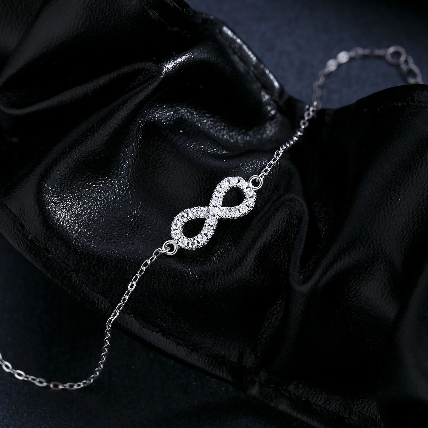 Pulsera MODIAN de moissanita color D con diamantes creados en laboratorio, plata de ley 925, romántica, exquisita, amor infinito, joyería para mujer