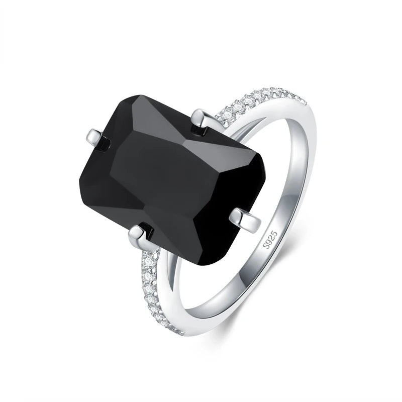 Anillos de lujo Modian de plata esterlina 925 100% rectangulares con circonitas transparentes 5A, joyería de aniversario y compromiso para mujeres, anillos de moda.
