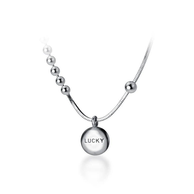 Collar Modian con colgante de bola de la suerte con moneda grabada en plata de ley 925 auténtica para mujer, gargantilla, joyería fina