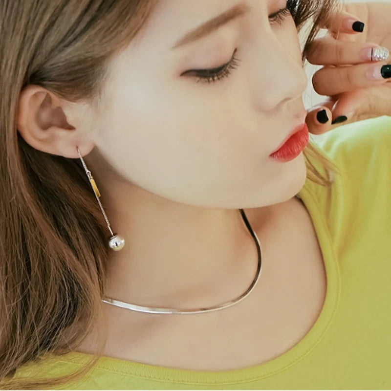 Collares de serpiente sencillos de Modian, gran oferta, de moda, clásicos, para niñas, de plata de ley 925, gargantilla, cadena para mujeres, joyería fina de plata, regalo.