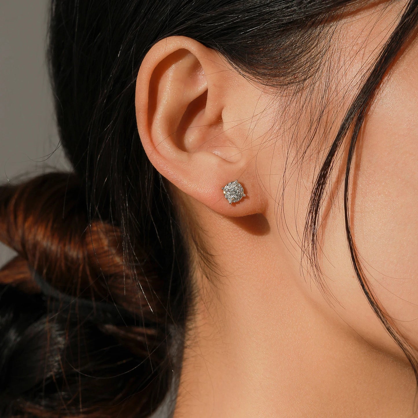 Pendientes de tuerca de moissanita MODIAN de color D, corte redondo, diamante creado en laboratorio, plata de ley 925, joyería nupcial para mujeres, regalos