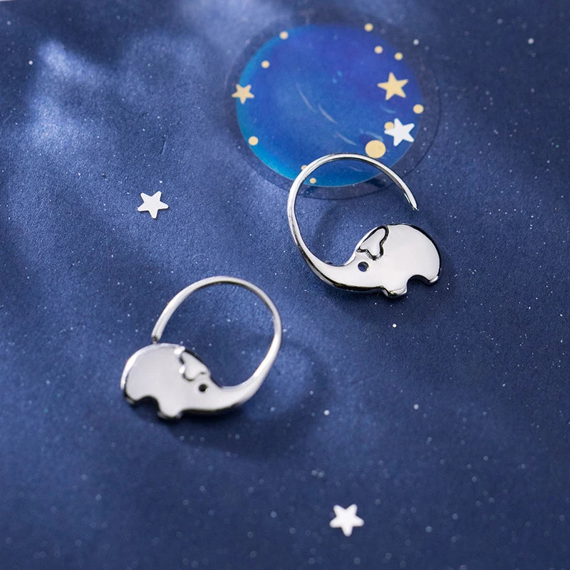 Pendientes de elefante Modian para mujer, regalo de moda, auténticos pendientes de gancho de plata de ley 925, joyería fina Brincos