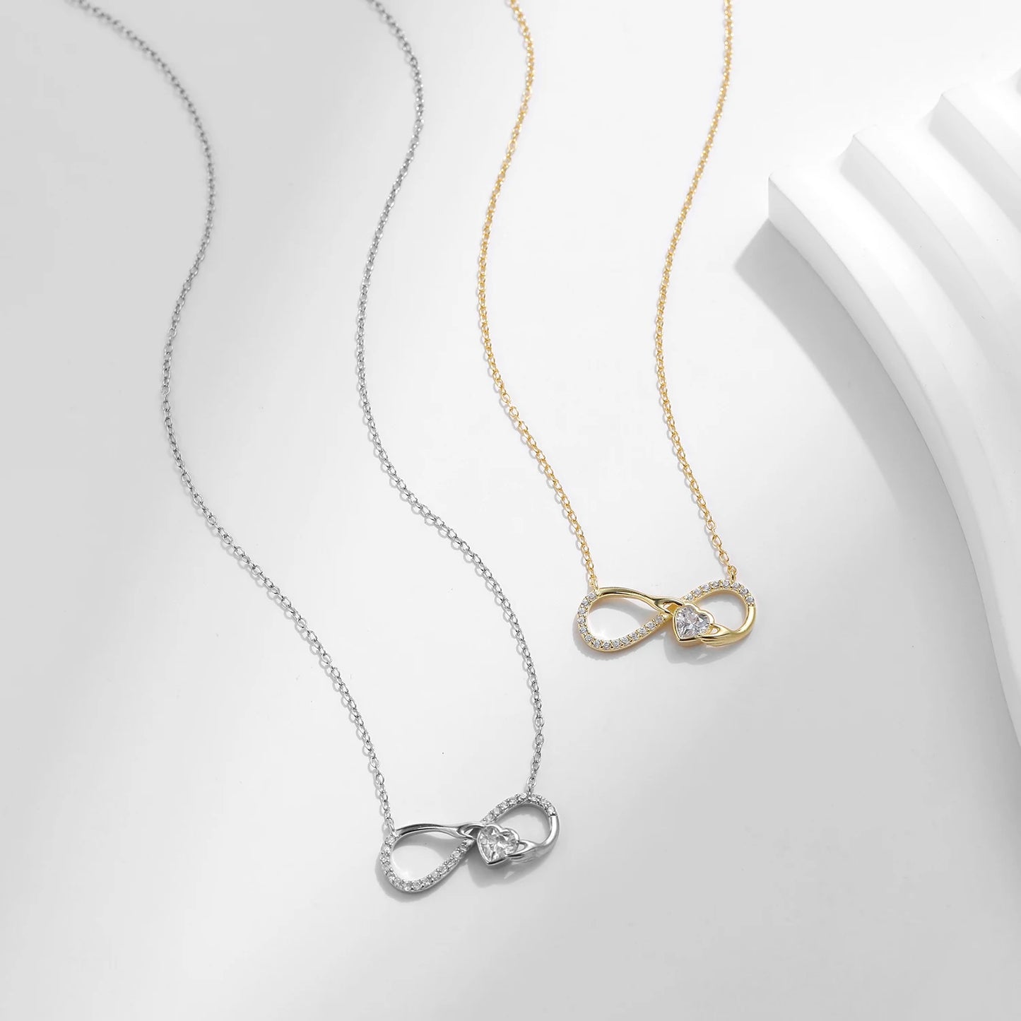 Collar MODIAN de plata de ley 925 con colgante de corazón de amor infinito y romántico para mujer, joyería de aniversario