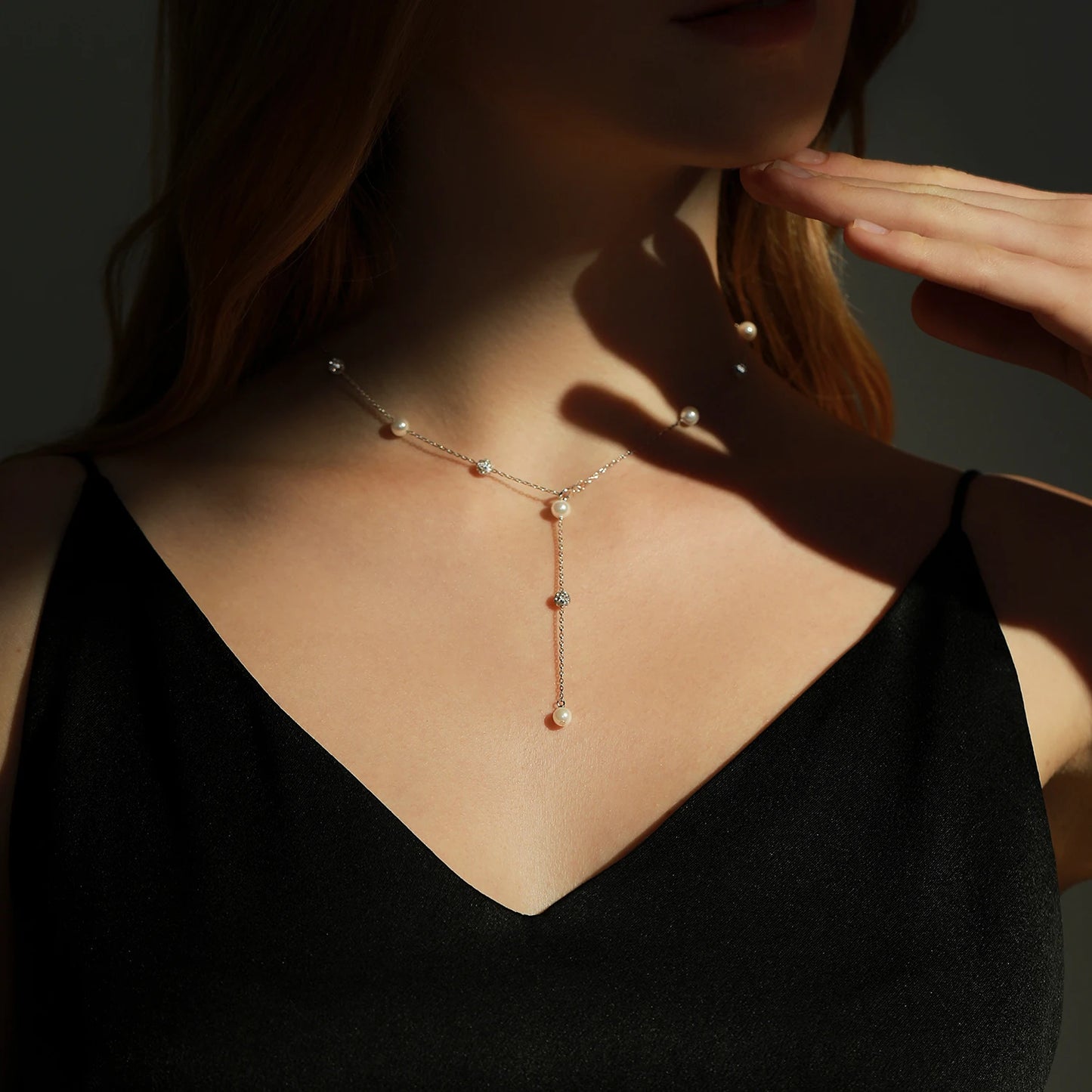 Collar MODIAN de plata de ley 925 con circonitas brillantes Shambhala, cadena de bolas, lujoso y brillante, en forma de Y, para mujer, gargantilla fina, joyería