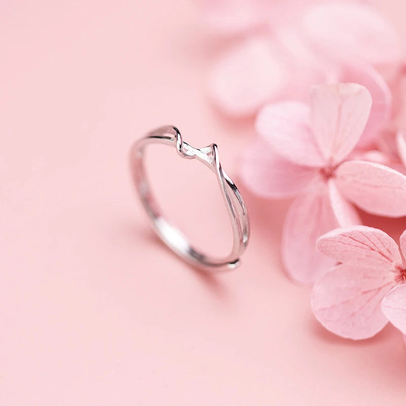 Anillos de dedo Modian auténticos de plata de ley 925 con diseño de ondas, abiertos y ajustables, para mujer, joyería fina, regalos de fiesta
