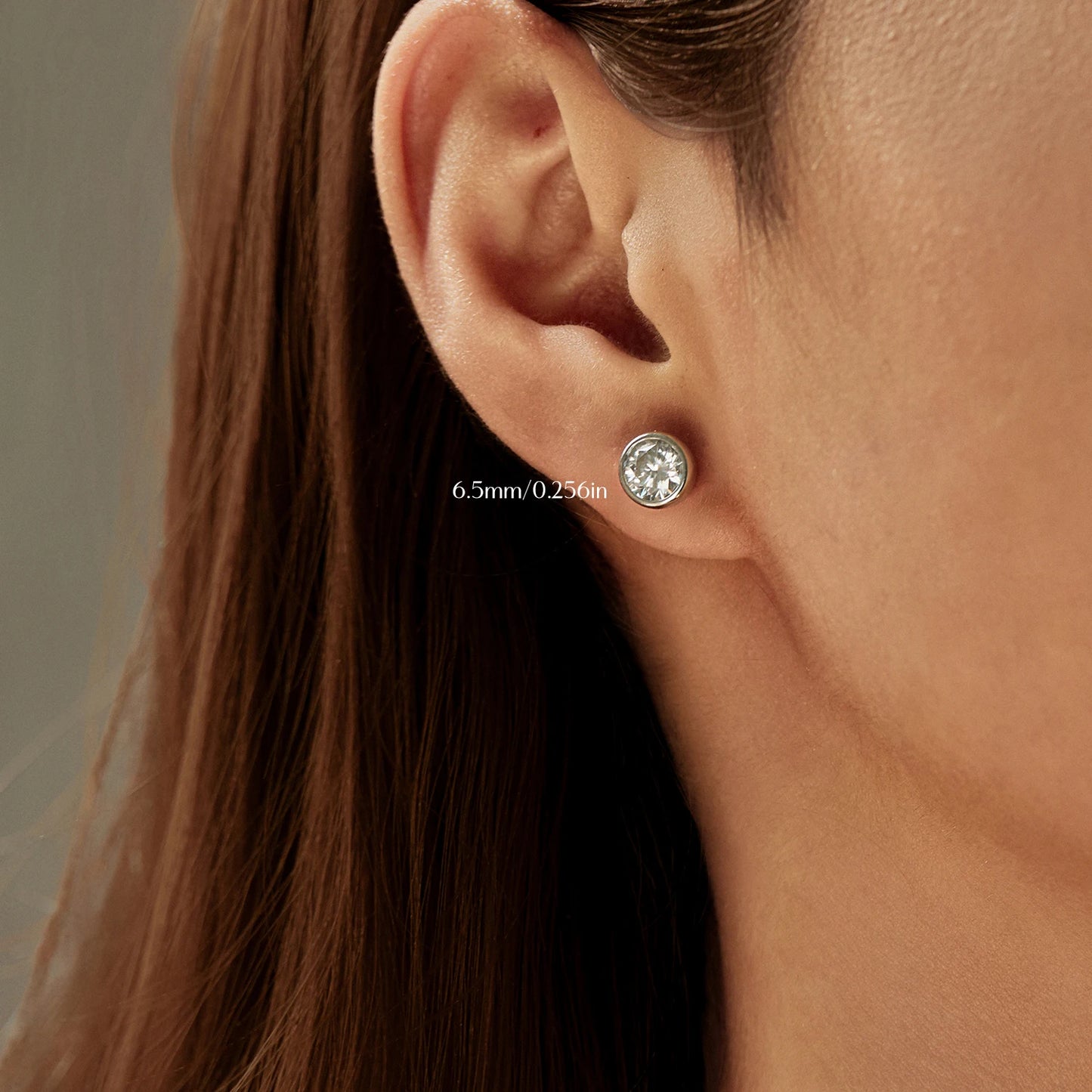 Pendientes MODIAN de moissanita con bisel de color D de 1CT/2CT, plata de ley 925, redondos y clásicos, para mujer, joyería fina para bodas.