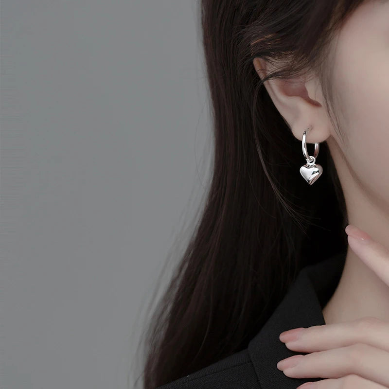 Pendientes Modian de plata de ley 925 con forma de corazón romántico, clásicos, dorados, para boda, joyería fina para mujer.