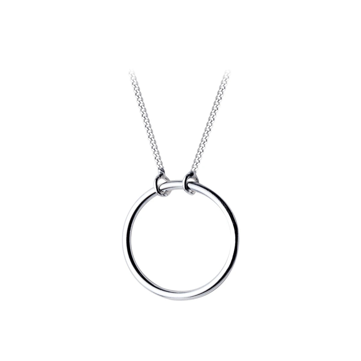 Collar con colgante circular minimalista de plata de ley 925 de Modian para mujer, collar ajustable, joyería fina, regalo