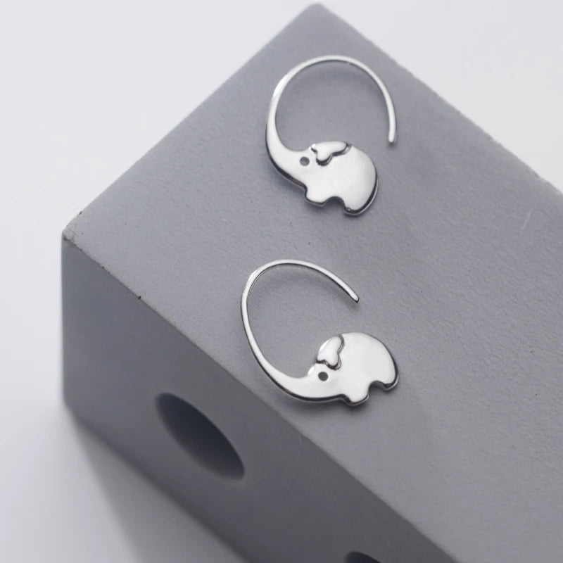 Pendientes de elefante Modian para mujer, regalo de moda, auténticos pendientes de gancho de plata de ley 925, joyería fina Brincos