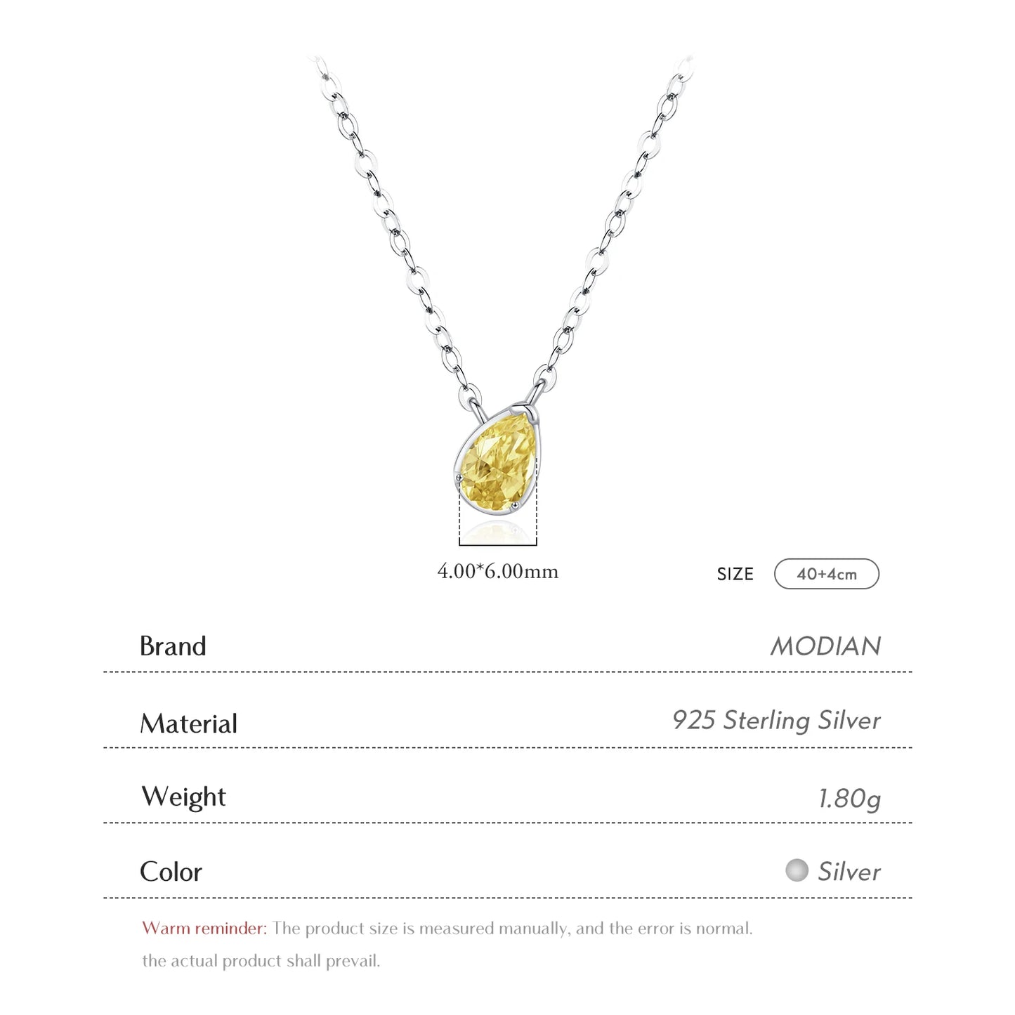 Collar MODIAN de plata de ley 925 con circonitas y gotas de agua, chapado en oro, personalizado, para mujer, joyería fina para bodas.