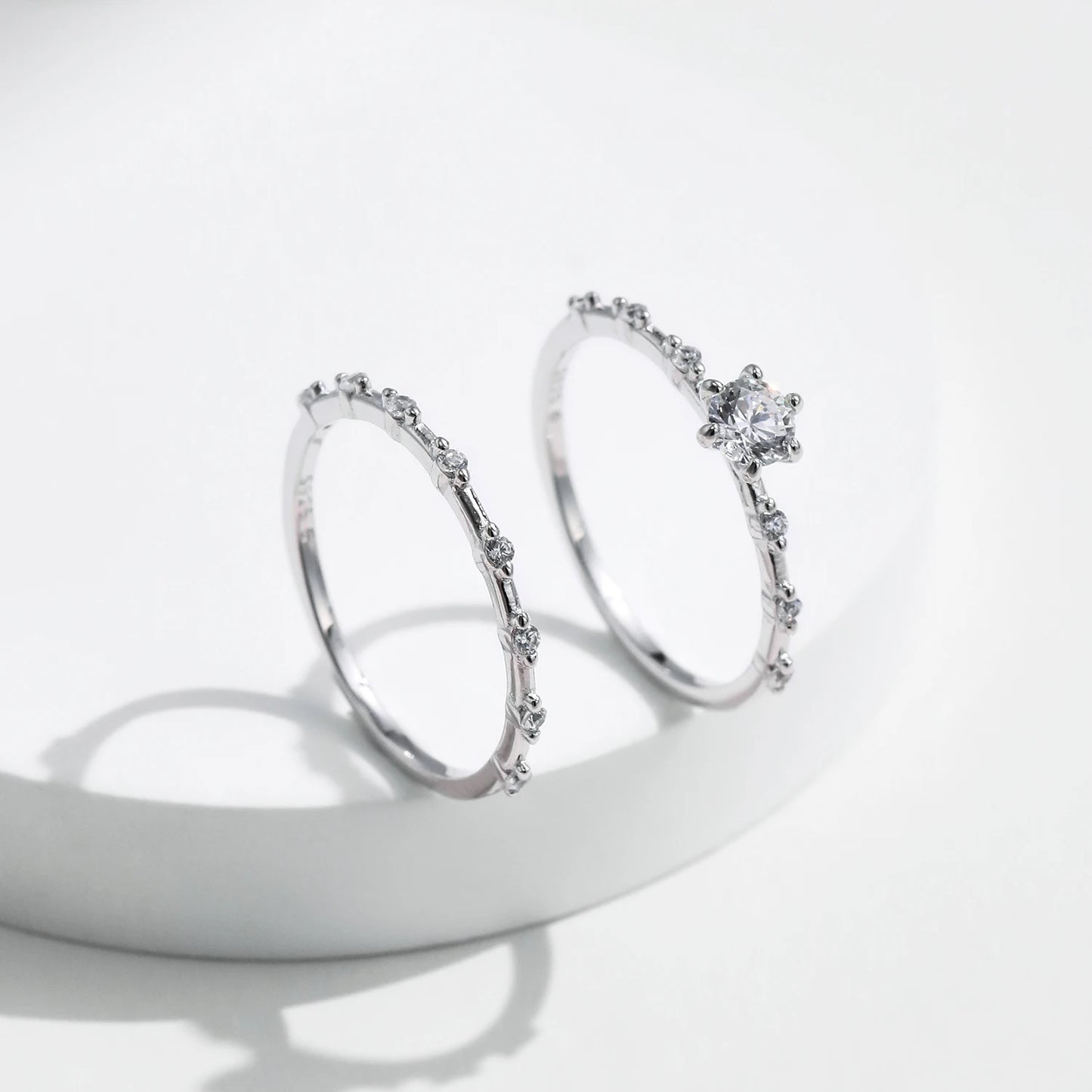 Anillo de boda de moissanita color D de MODIAN, plata de ley 925, anillo de eternidad con diamantes de laboratorio, apilable, exquisita joyería para mujer, regalo