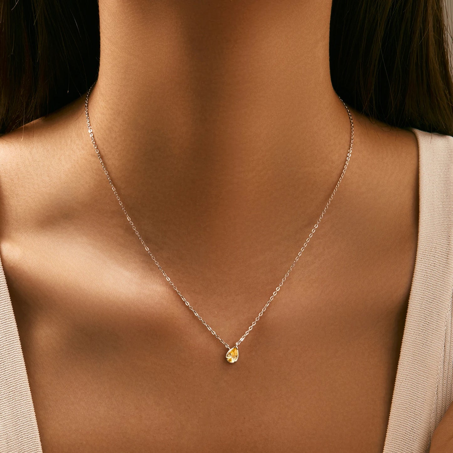 Collar MODIAN de plata de ley 925 con circonitas y gotas de agua, chapado en oro, personalizado, para mujer, joyería fina para bodas.