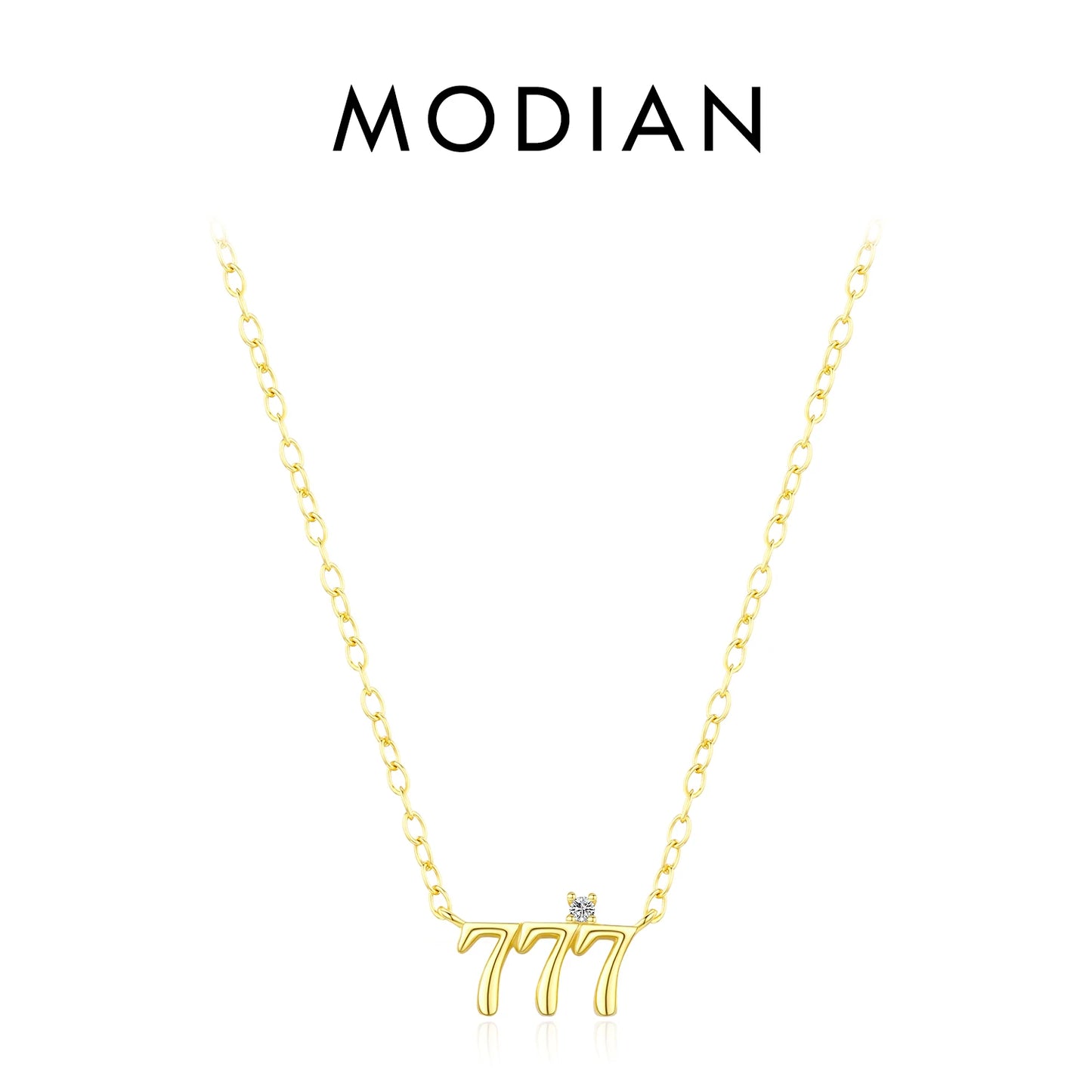 Collares de moda MODIAN de plata de ley 925 con dígitos simples apilables, color dorado, ajustables, exquisitos colgantes para mujer, joyería
