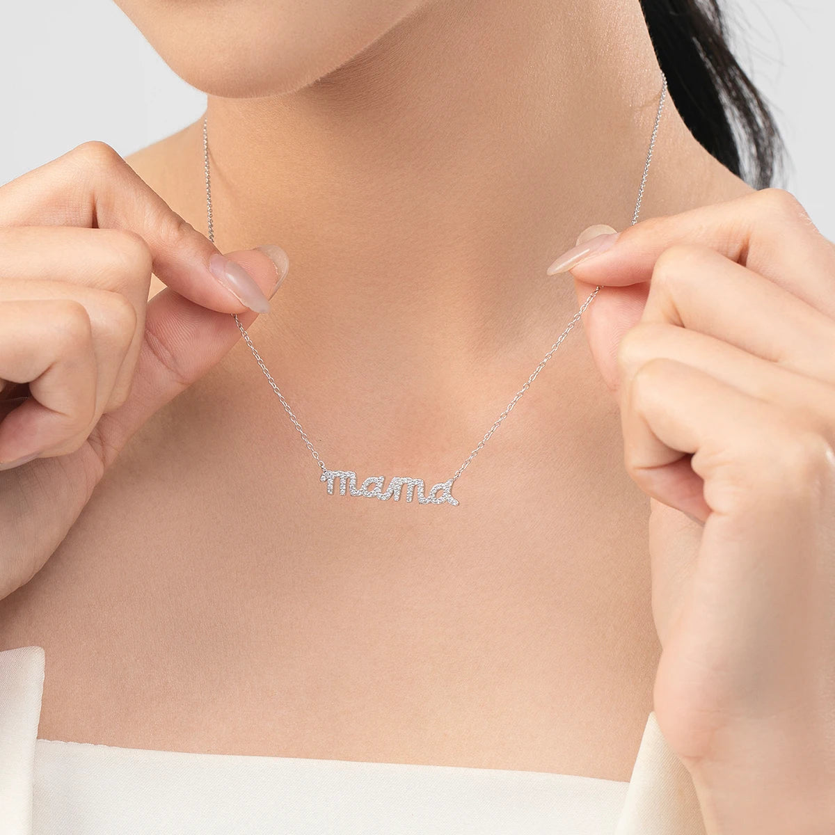 Collar MODIAN de plata de ley 925 con colgante de circonita cúbica brillante y engaste pavé, cadena de eslabones de color dorado a la moda para mujer, joyería fina, regalos.