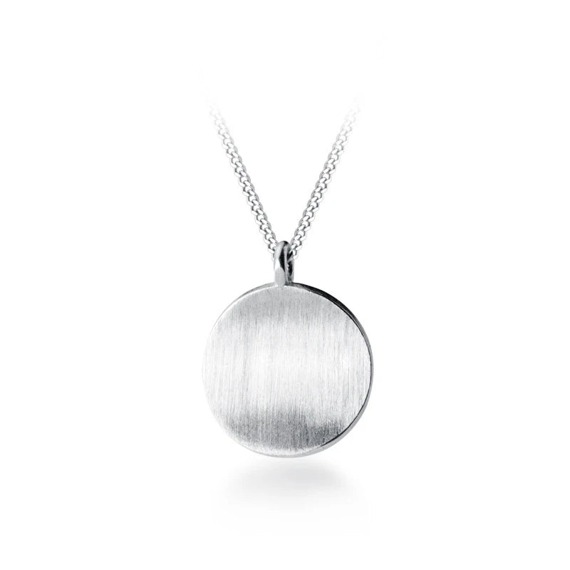 Collar con colgante geométrico cóncavo redondo de plata esterlina 925 pura MODIAN para mujer, collar sencillo de moda, joyería fina