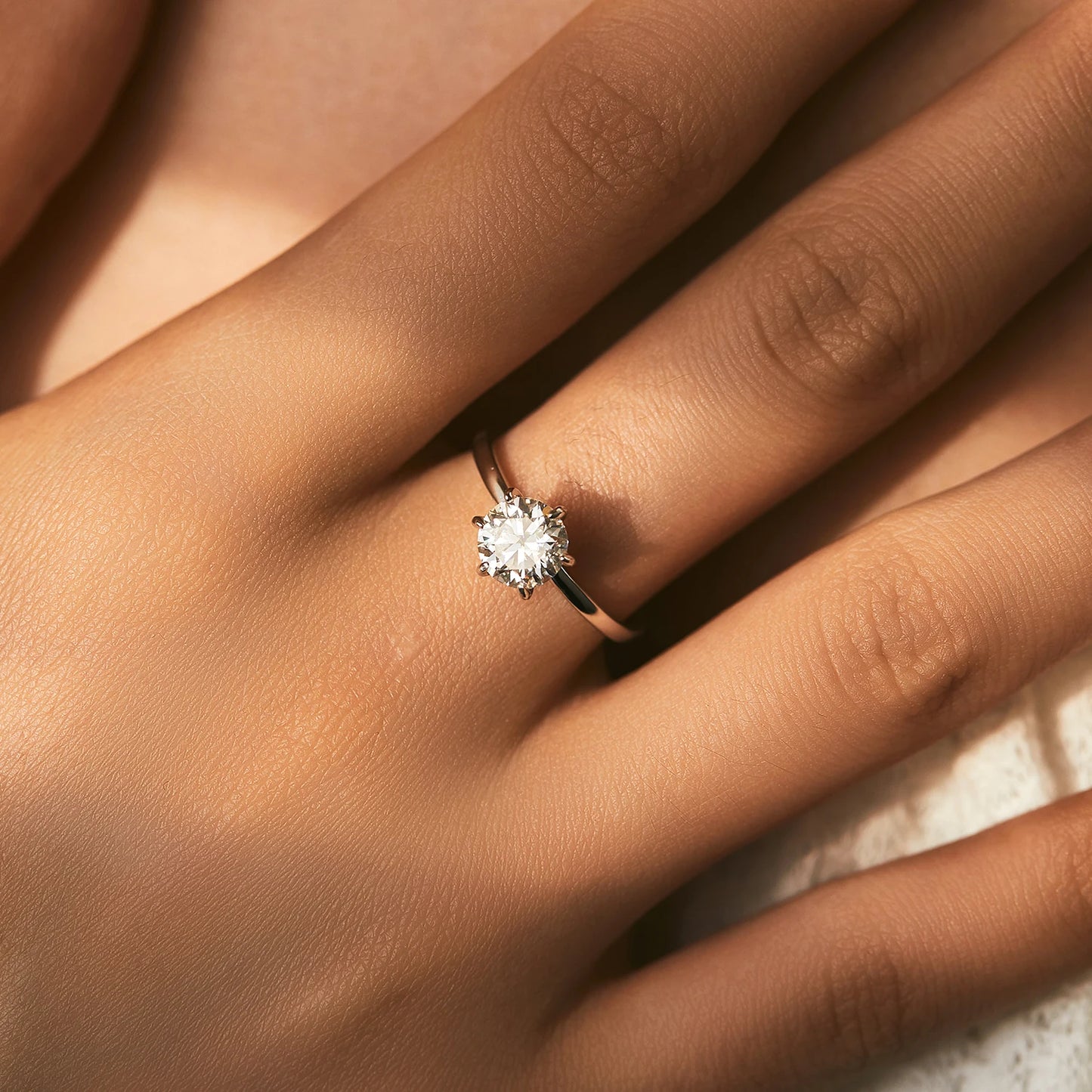 MODIAN 1CT Moissanite Lab Diamond Ring For Women 925 Sterling Silver Wedding Engagement Platinum Plated Fine Jewelry