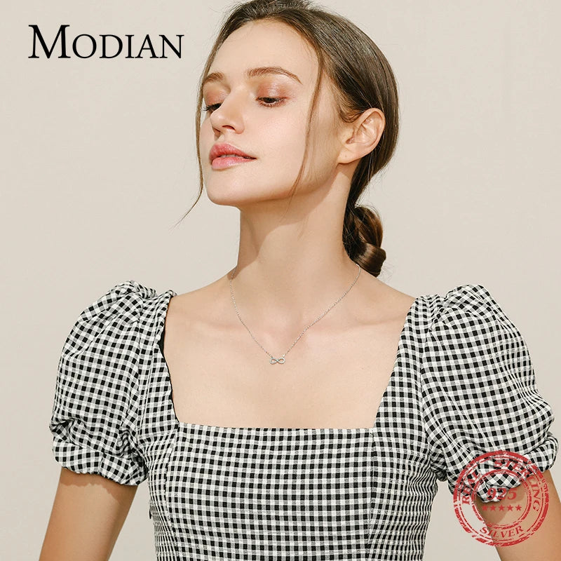 Collar con colgante romántico de amor infinito de turquesa natural de plata esterlina 925 de MODIAN para mujer, regalo de San Valentín, joyería