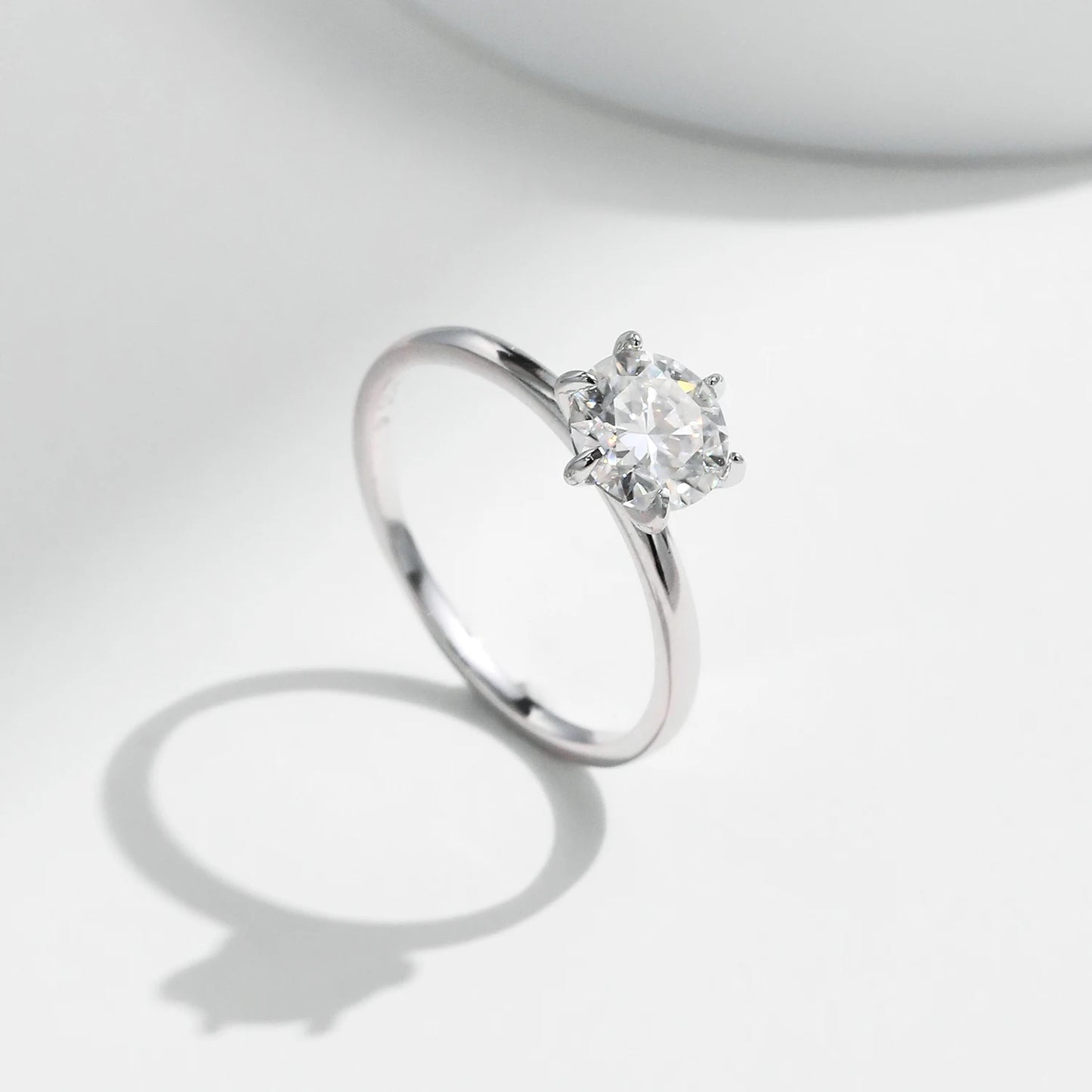 MODIAN 1CT Moissanite Lab Diamond Ring For Women 925 Sterling Silver Wedding Engagement Platinum Plated Fine Jewelry
