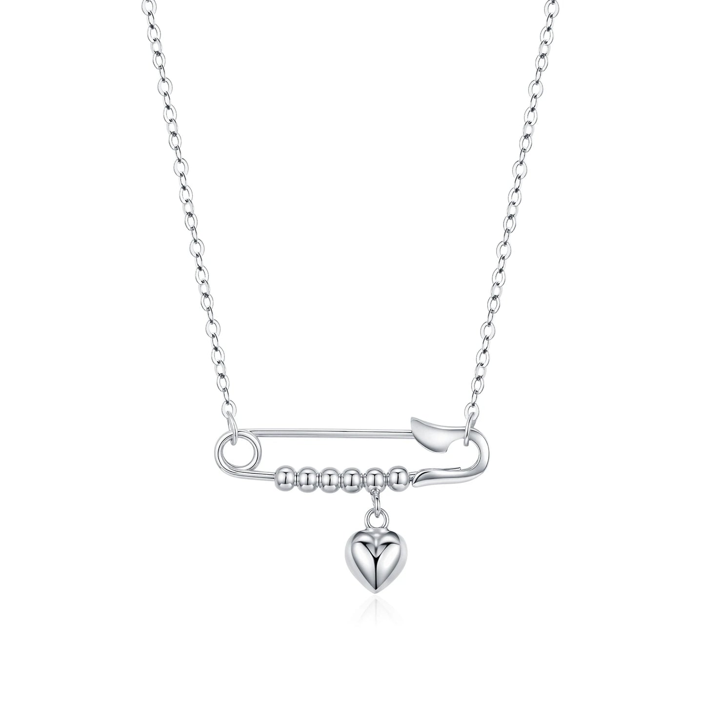 MODIAN 925 Sterling Silver Trendy Mirror Heart Swings Necklace High-end Paper Clip Pendant Necklaces For Women Fine Jewelry