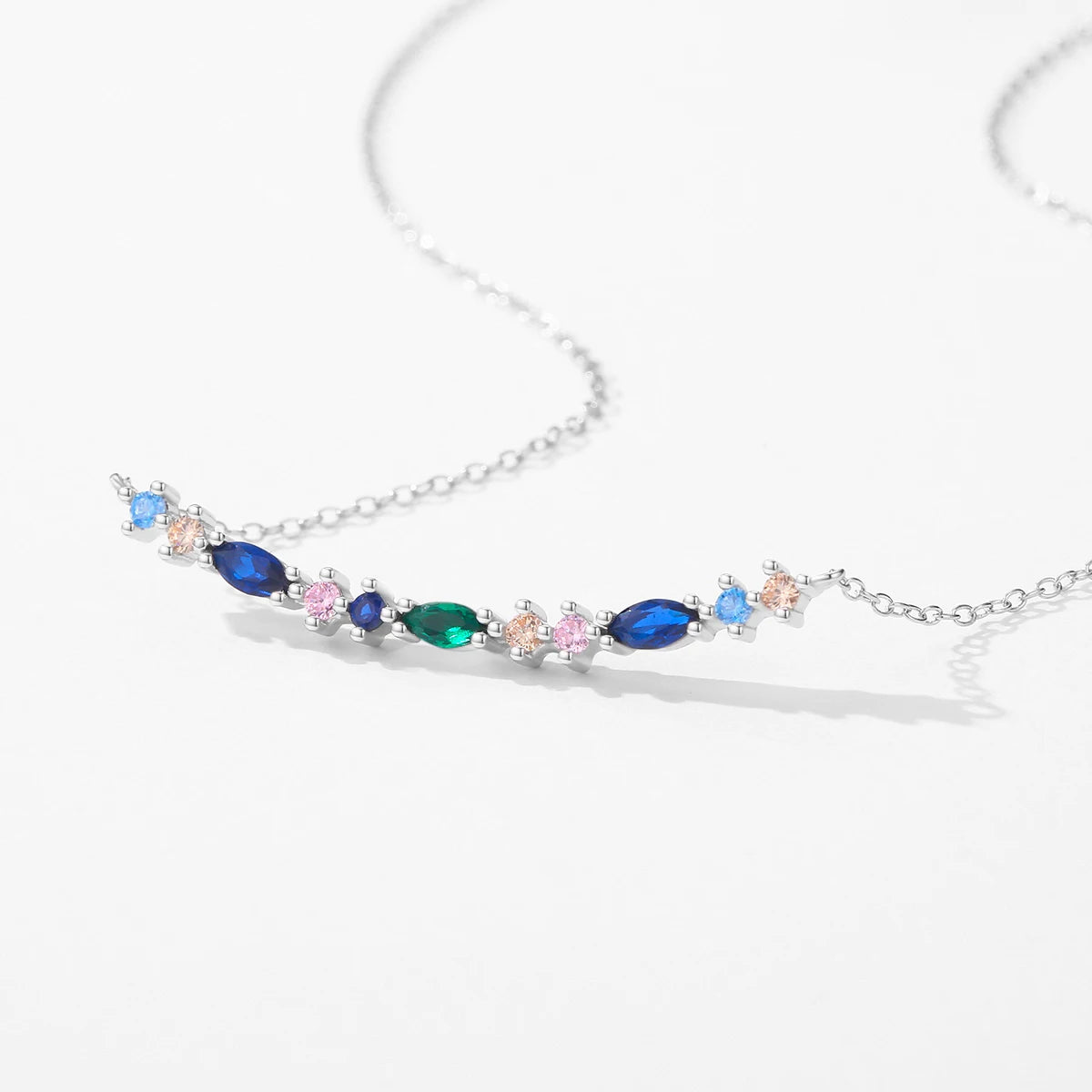 Collar con colgante largo y elegante de plata de ley 925 de MODIAN, cadena vintage para mujer, regalo de cumpleaños, joyería fina