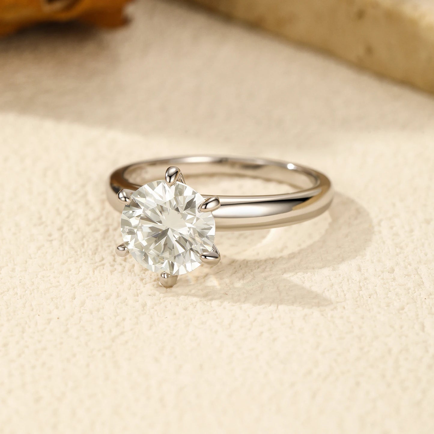Anillos de corona clásicos deslumbrantes de moissanita de 2 quilates, color D, claridad VVS1, para mujer, de MODIAN, para bodas, joyería fina.
