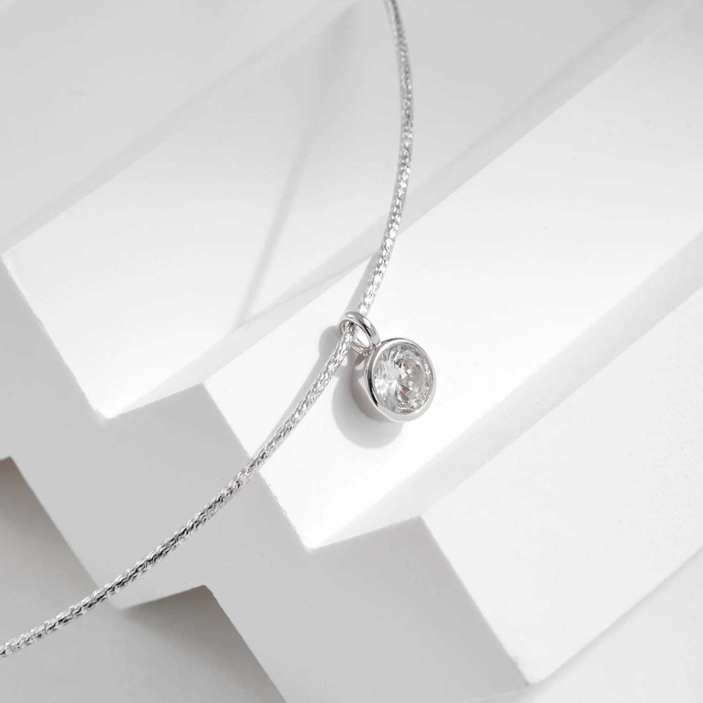 Collar MODIAN con circonitas redondas deslumbrantes, plata de ley 925, cadena de serpiente de alta gama, gargantilla de moda para mujer, joyería fina
