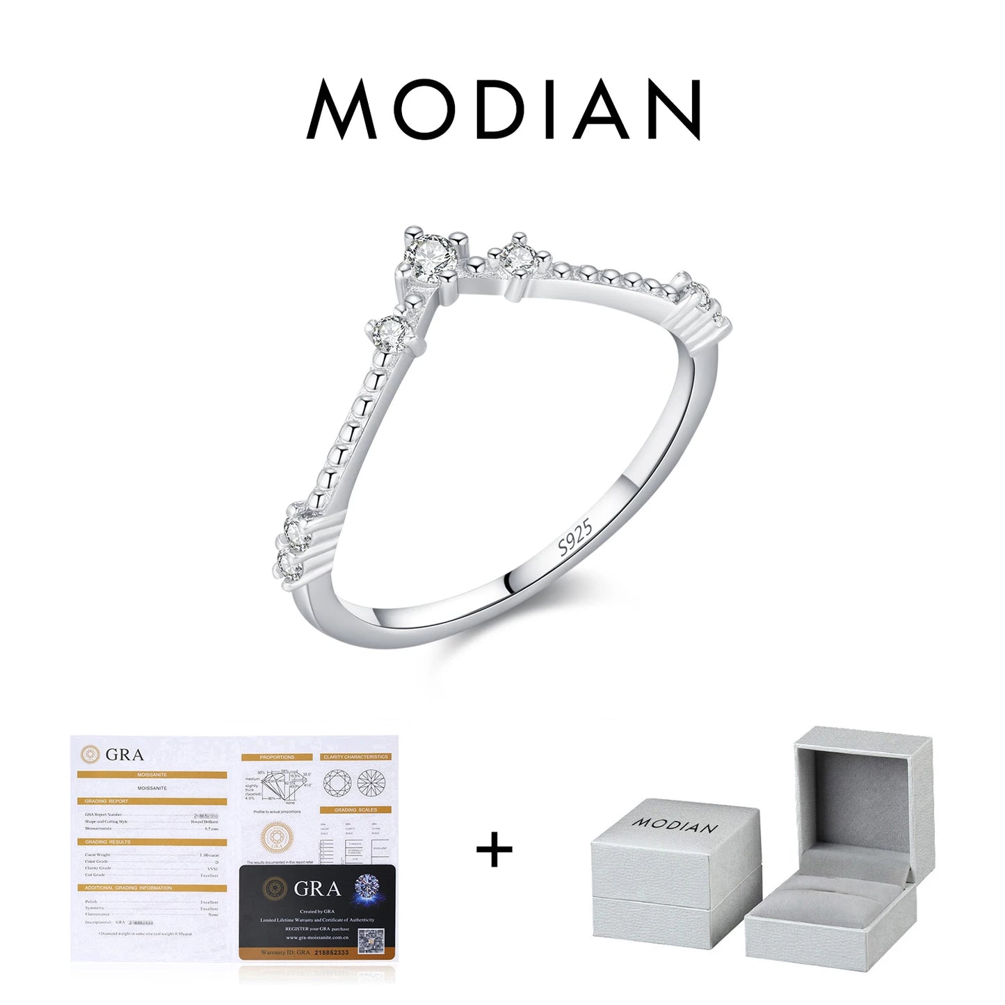 MODIAN D Color Moissanite Rings 925 Sterling Silver Exquisite Arrow Thin Finger Sparkling Rings For Women Wedding Fine Jewelry