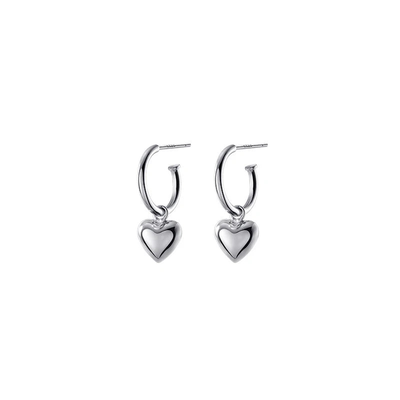 Pendientes Modian de plata de ley 925 con forma de corazón romántico, clásicos, dorados, para boda, joyería fina para mujer.