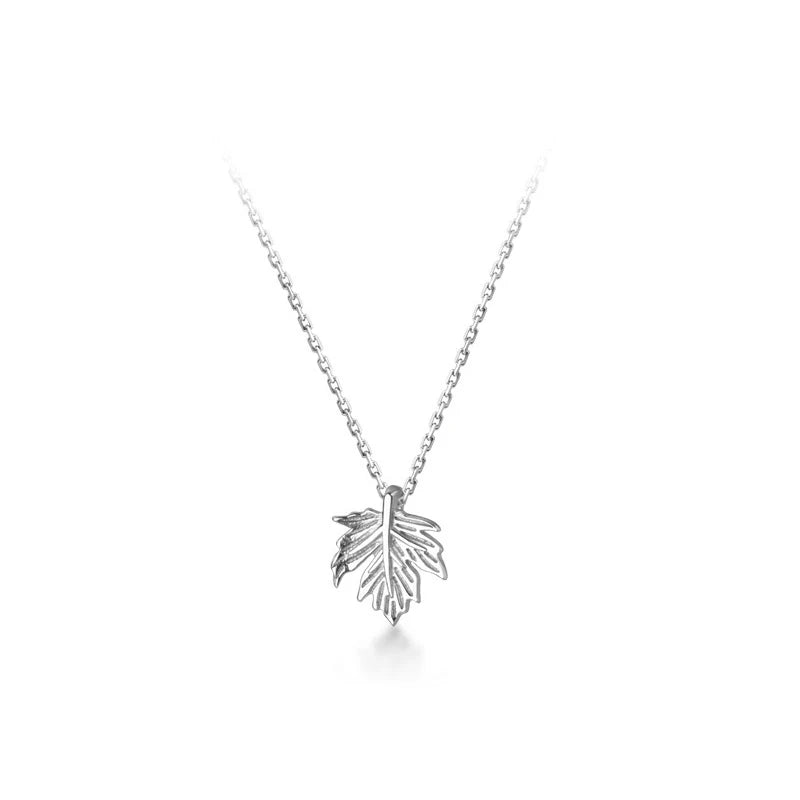Collar Modian de plata y oro con colgante de hoja de arce diminuta, de lujo, en plata de ley 925, joyería de moda para mujer.