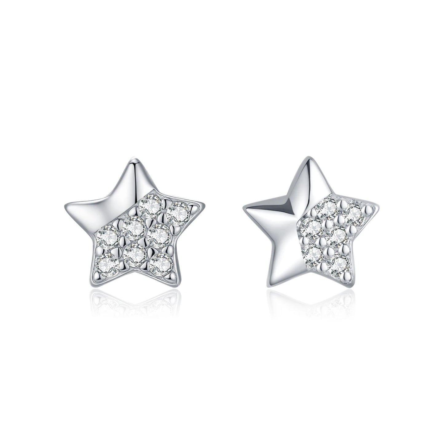 MODIAN 925 Sterling Silver Irregular Mirror Fashion Stars Small Stud Earrings Shiny Daily Wear Fine Jewelry For Women