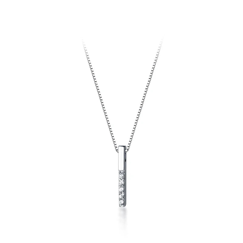 Colgante Modian de plata de ley 925 con forma de rectángulo geométrico y circonita brillante para mujer, collar ajustable, joyería fina de estilo coreano.