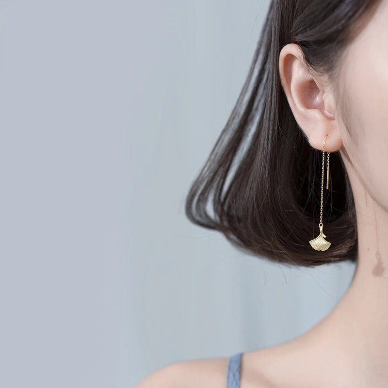 Pendientes largos Modian con borlas y conchas, clásicos, de plata de ley 925, con diseño de sirena, para mujer, joyería exquisita