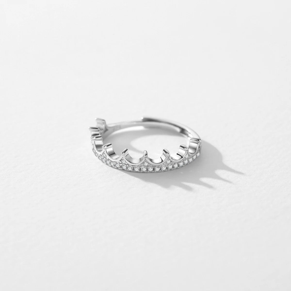 Anillo de dedo MODIAN de plata de ley 925 con circonita cúbica transparente, moderno, de tamaño abierto y ajustable, para mujer, joyería fina para boda, regalo