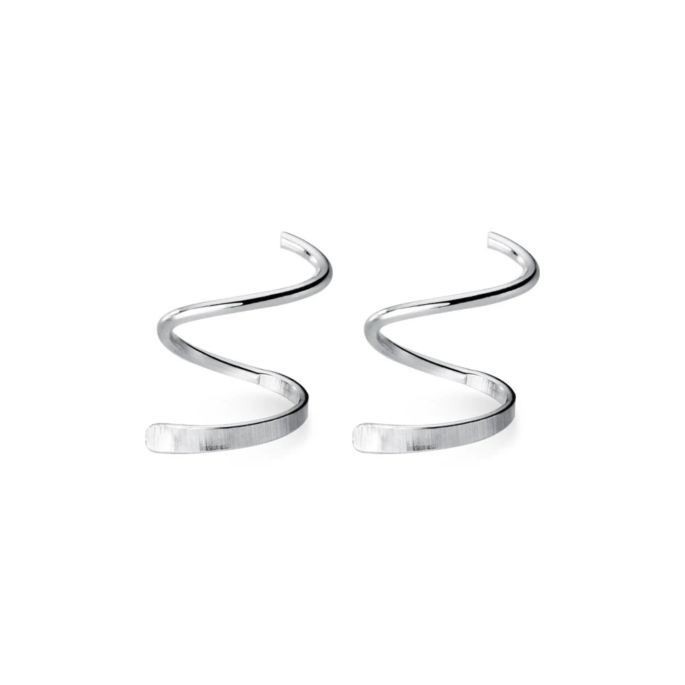 Modian Authentic 925 Sterling Silver Geometric Spiral Hoop Earring for Women Simple Gold Color Earring Fashion Fine Jewelry