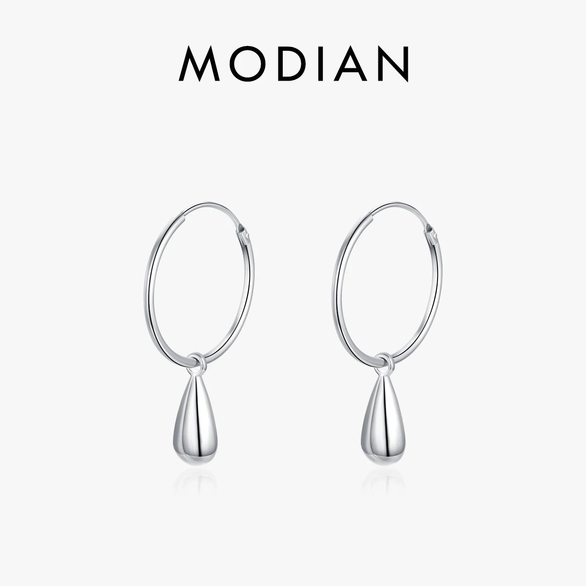 Pendientes MODIAN de plata de ley 925 con forma redonda, sencillos y elegantes, con dijes suaves, para mujer, regalos de Navidad, joyería.