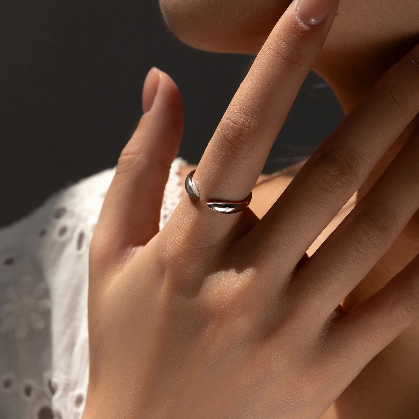 Anillos de diseño original MODIAN de plata de ley 925, anillos geométricos ajustables a la moda para mujer, joyería fina apilable.