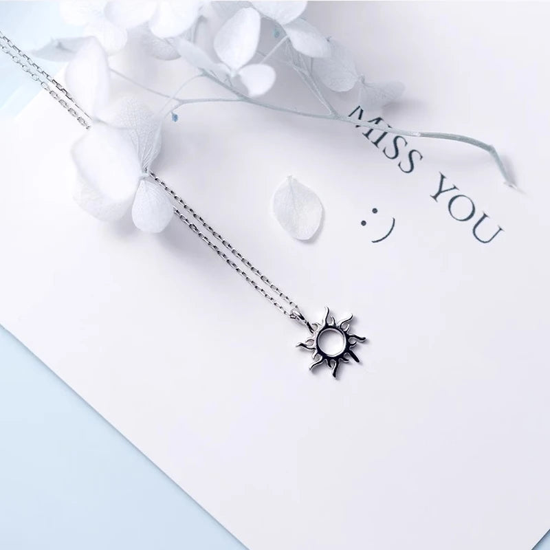 Modian Hot Sale Classic Sun God Necklace Fashion Charm 925 Sterling Silver Simple Lucky Pendants For Women Fine S925 Jewelry