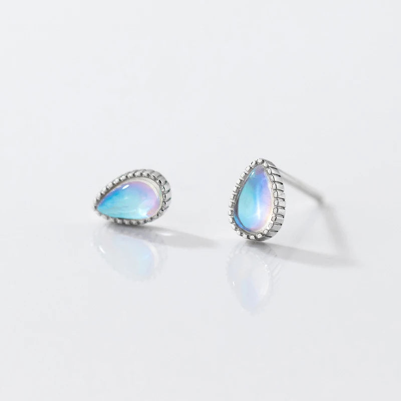 Modian 925 Sterling Silver Round Drop Oval Shape Exquisite Stud Earrings for Women Fine Jewelry Simple MoonStone Anniversary
