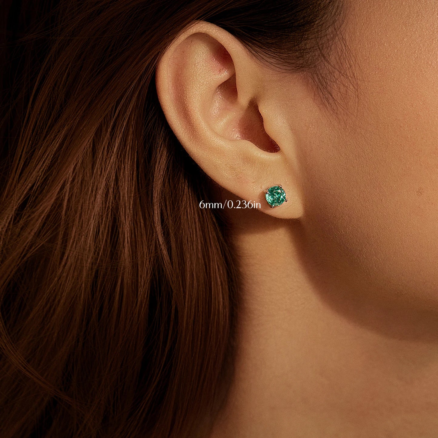 MODIAN Fresh Paraiba Color Round CZ Ear Studs 925 Sterling Silver Delicate Rose Cut Stud Earrings For Women Fine Jewelry