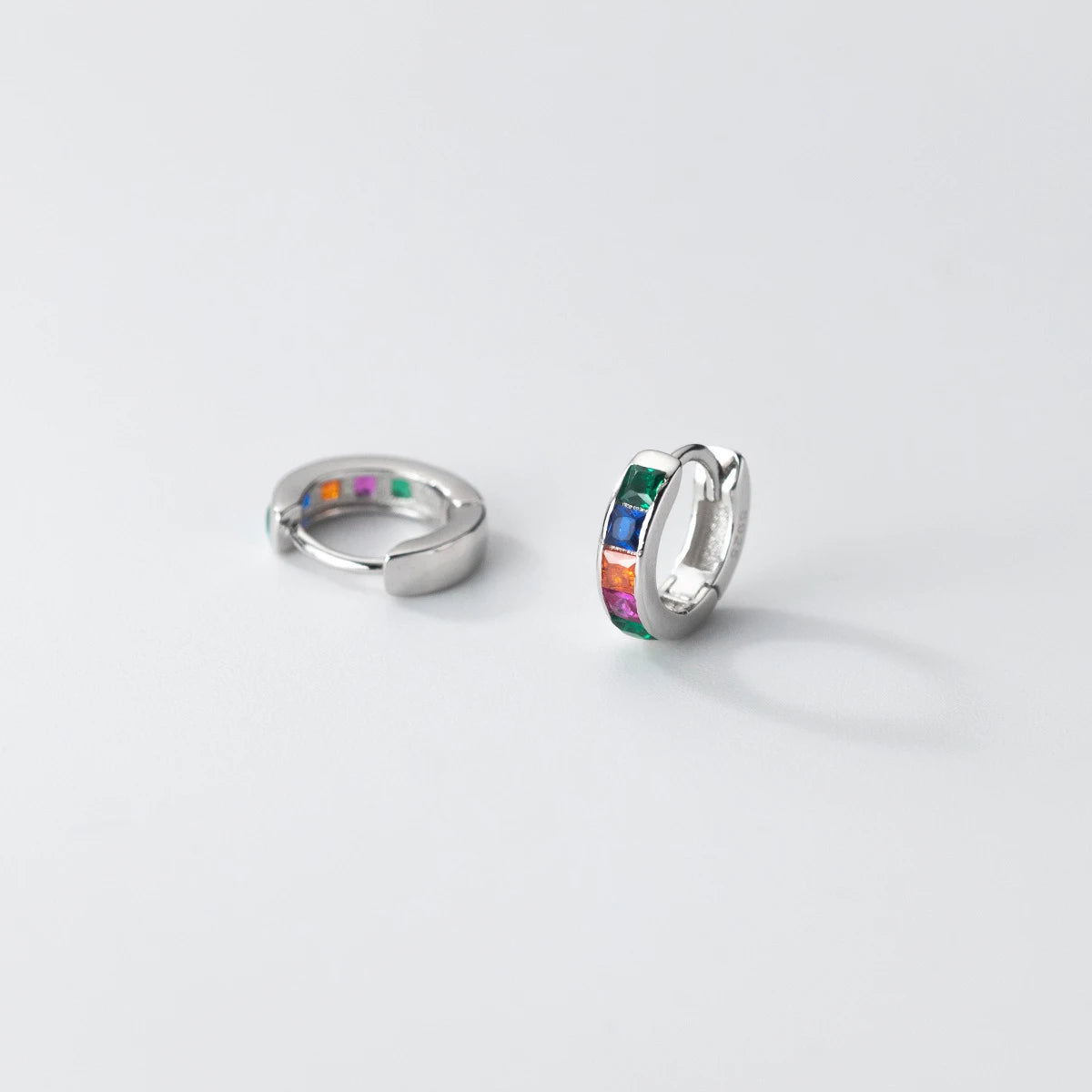 Pendientes Modian de plata de ley 925 con diseño de arcoíris para mujer, chapados en oro de 14 quilates, preciosos pendientes de plata auténtica, joyería fina.