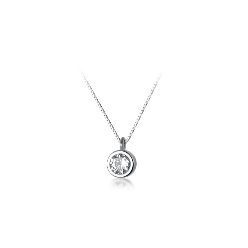 Collar con colgante geométrico Modian de plata de ley 925 con circonita cúbica deslumbrante para mujer, cadena de eslabones, joyería fina de moda para bodas, regalo