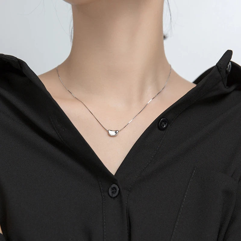 Collar de cadena de eslabones MODIAN para mujer, de plata de ley 925, con colgante sencillo, joyería fina, regalo para niña