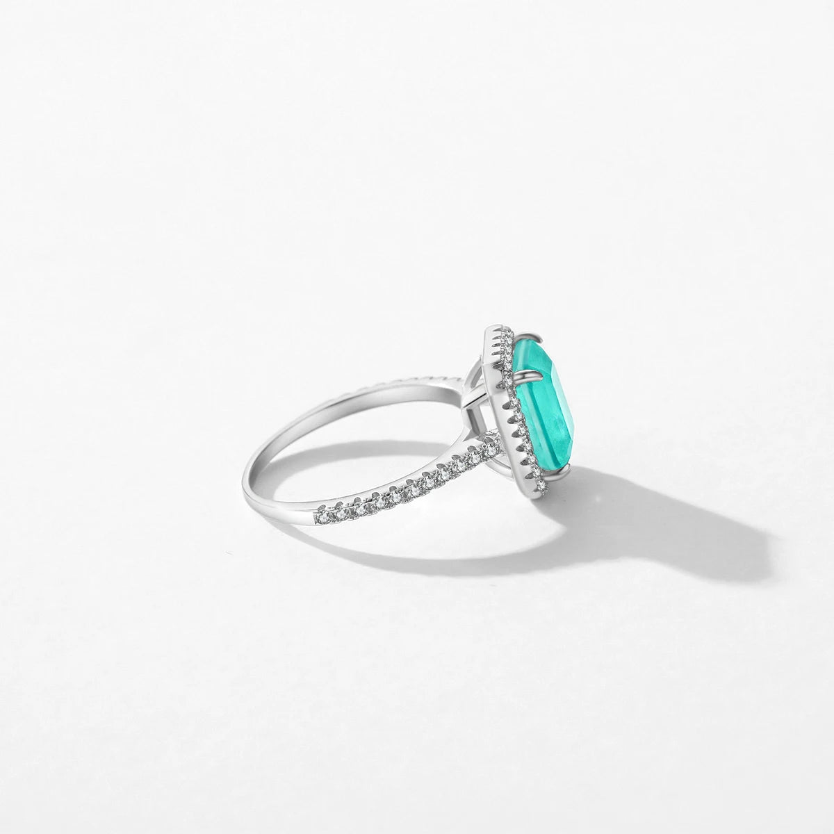 Anillos de turmalina Paraiba de lujo MODIAN en plata de ley 925 para mujer, anillos de compromiso, joyería fina, regalos de aniversario
