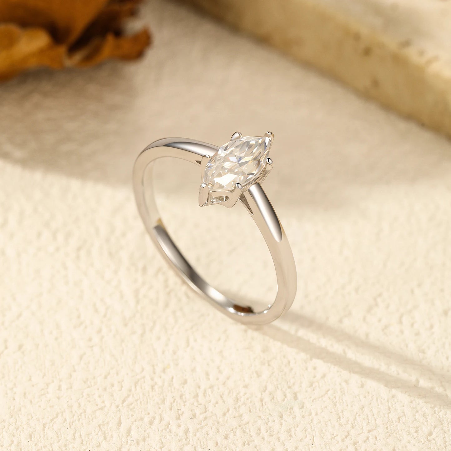 MODIAN D Color Marquise Cut Rhombic Moissanite 925 Sterling Silver Luxury Band Rings For Women Wedding Fine Jewelry Gifts