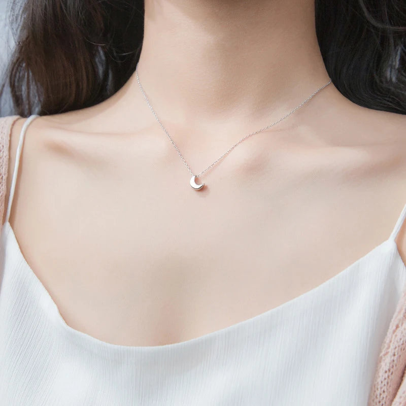Colgante clásico Modian de media luna de plata 100 % para mujer, de moda, de plata de ley 925, estilo bonito, joyería fina.